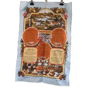 Lakeland Recipes Traditional All Cotton Kitchen Tea Towel Britain Discolored GUC